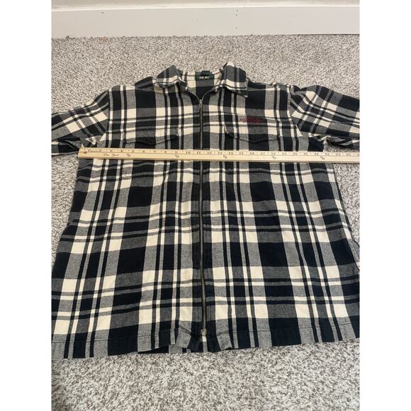 Lauren Ralph Lauren Women’s Full Zip Black White Plaid Shirt Jacket Size L - Picture 6 of 9